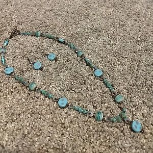 Swarovski and silver necklace and earrings set